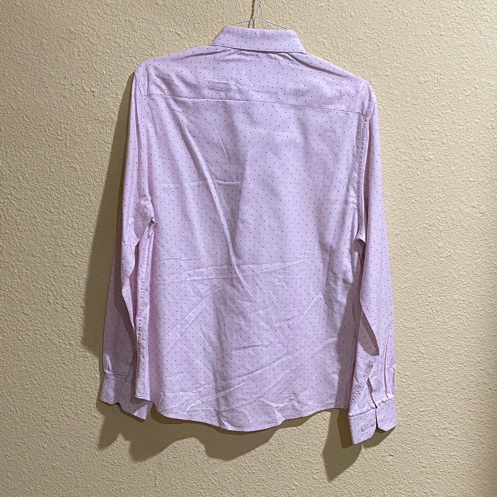 Elegant Light Pink Polka Dot Dress Shirt - Picture 4 of 6